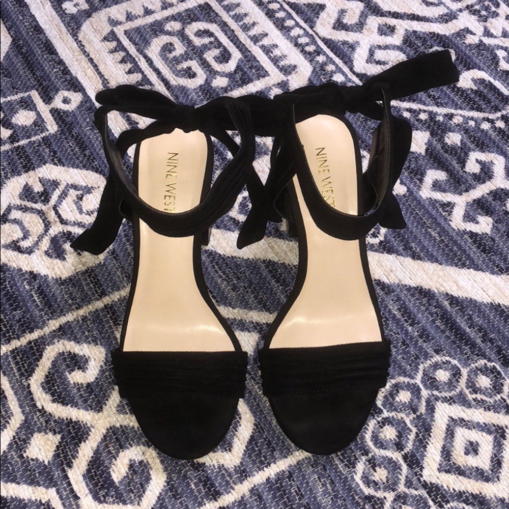 Nine West Ankle Tie strap suede high heels